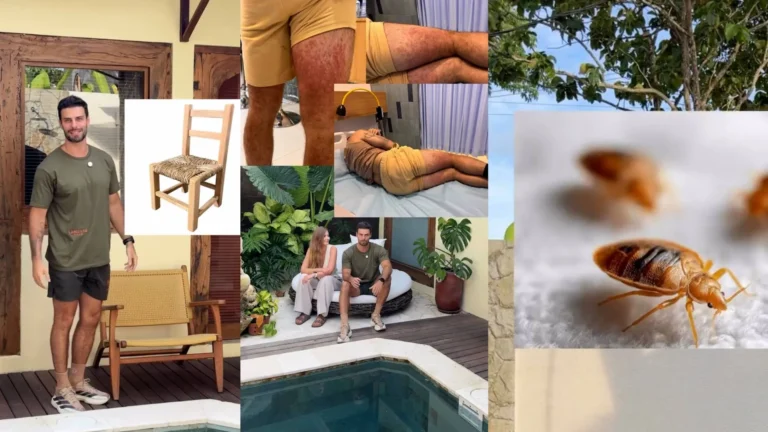 Pessoa verificando colchão de hotel para bed bugs, prevenção de picadas de inseto