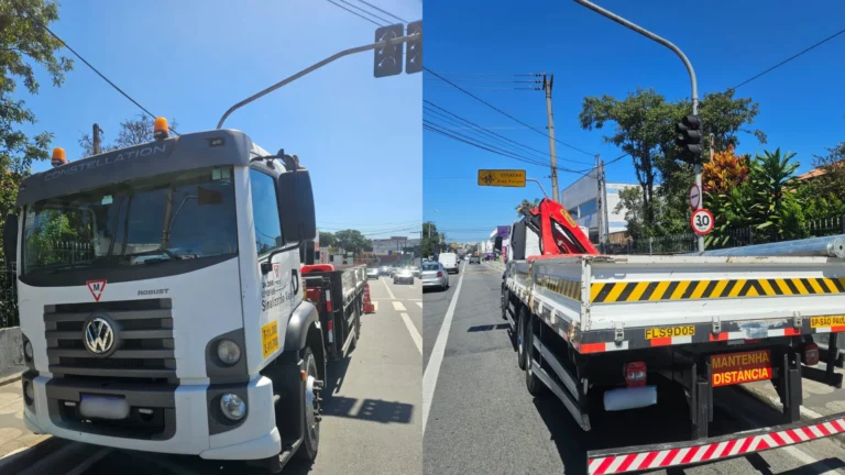 Caminhão de carga recuperado por policiais em Mogi das Cruzes