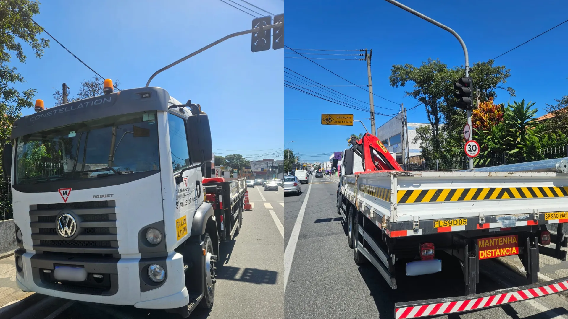 Caminhão de carga recuperado por policiais em Mogi das Cruzes