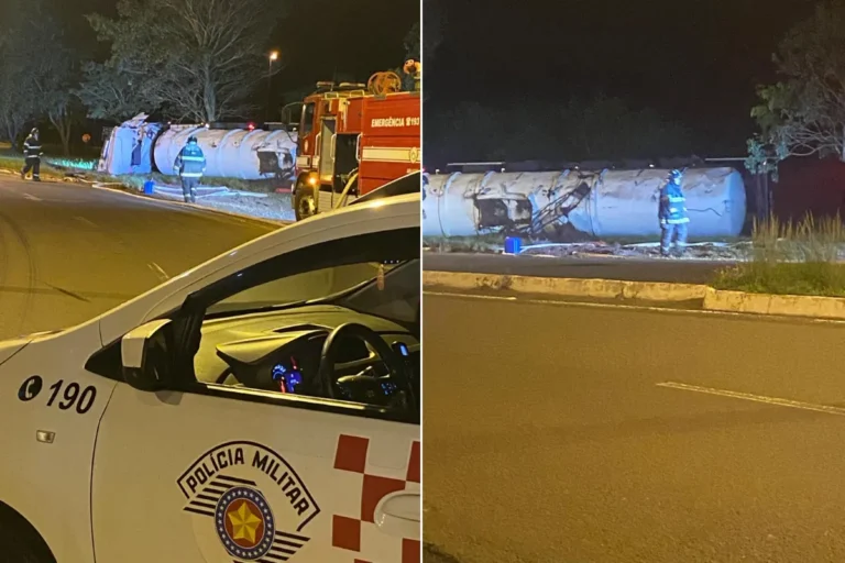 Acidente de caminhão-tanque com etanol em Teodoro Sampaio, SP