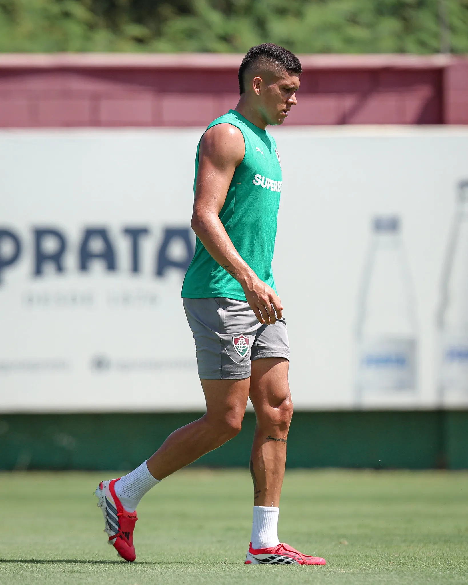 Jogadores do Fluminense em treino tático na Data Fifa