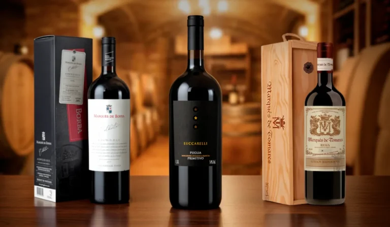 Pessoa presenteando com vinho tinto