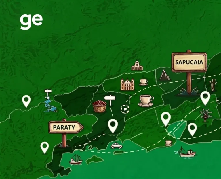Mapa de rotas de viagem da Copa Rio Sul de Futsal 2026 com times jogando