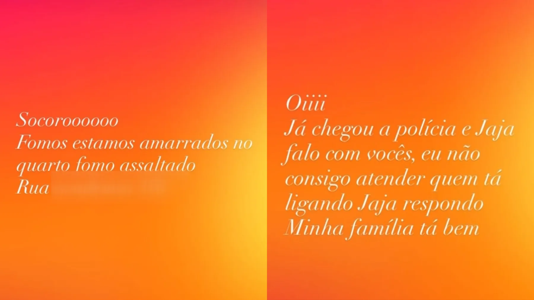 Pessoa enviando mensagem de socorro pelo Instagram em notebook durante assalto