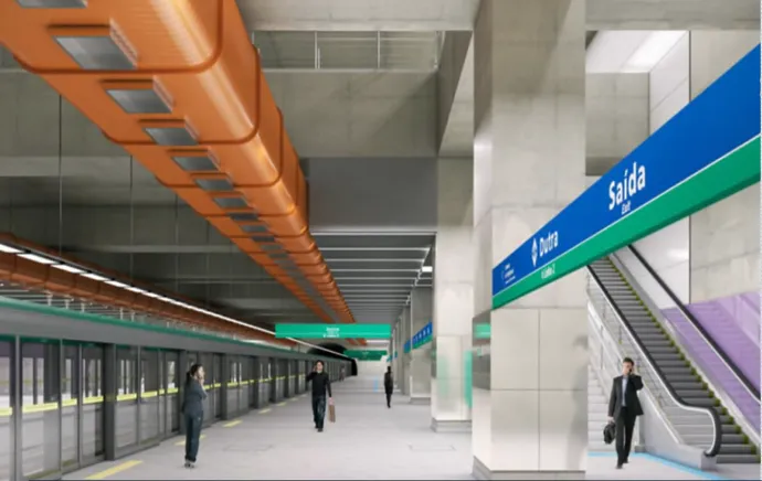 Estação Dutra Metrô Guarulhos em construção