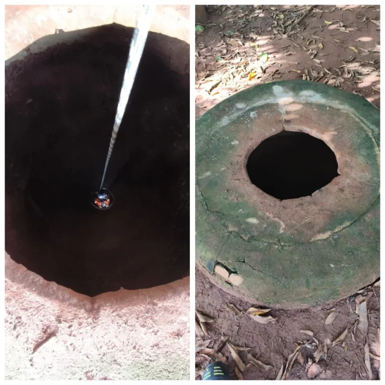 Resgate de idosa em cisterna por bombeiros de Minas Gerais com uso de tripé e cordas.