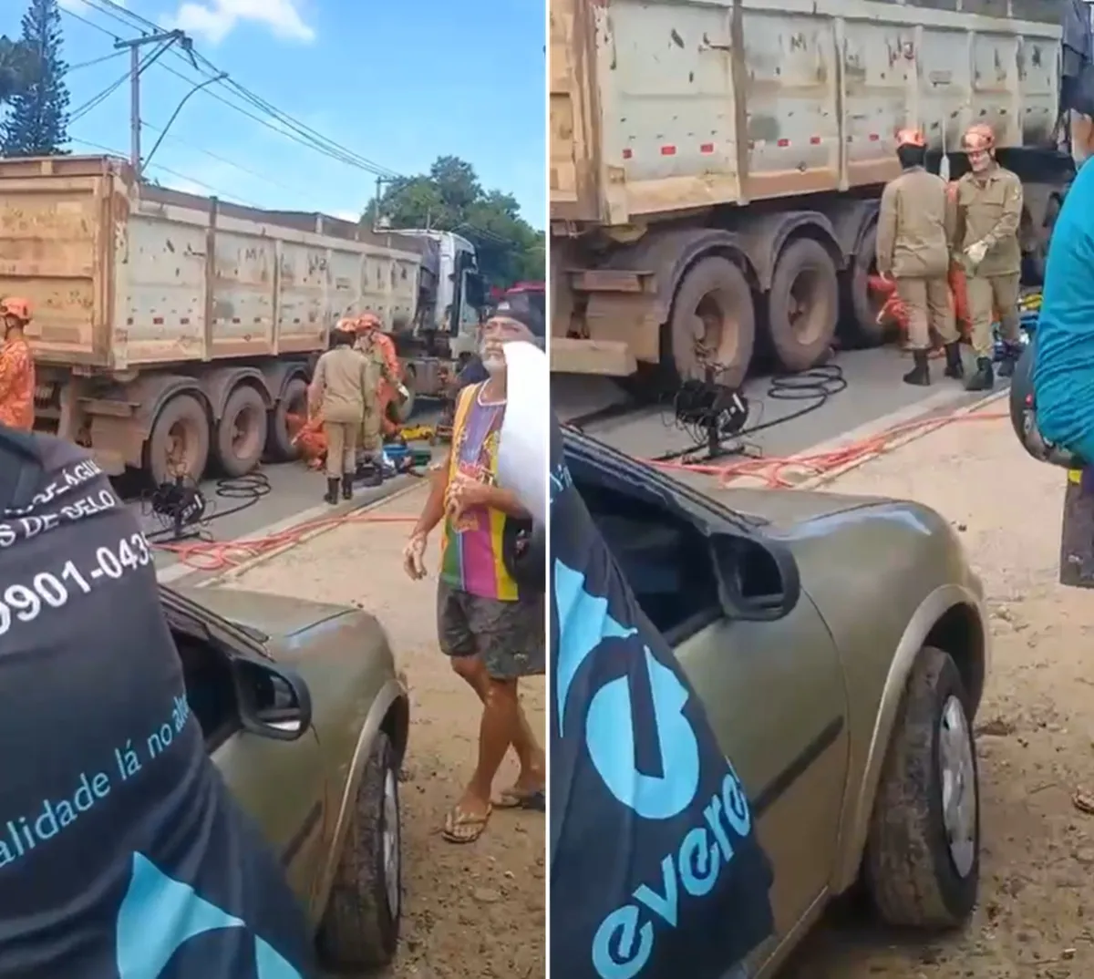 Acidente fatal BR-356 Campos, atropelamento caminhão ciclista