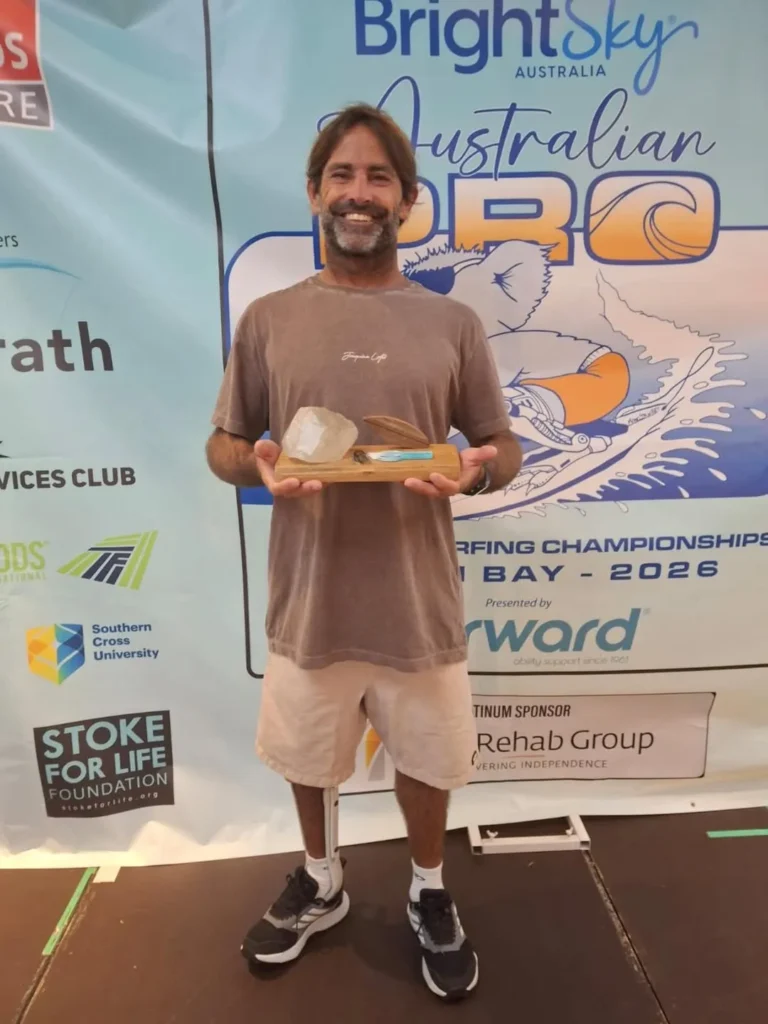 Parasurfista Luciano Nem, campeão do Australian Pro, em Byron Bay