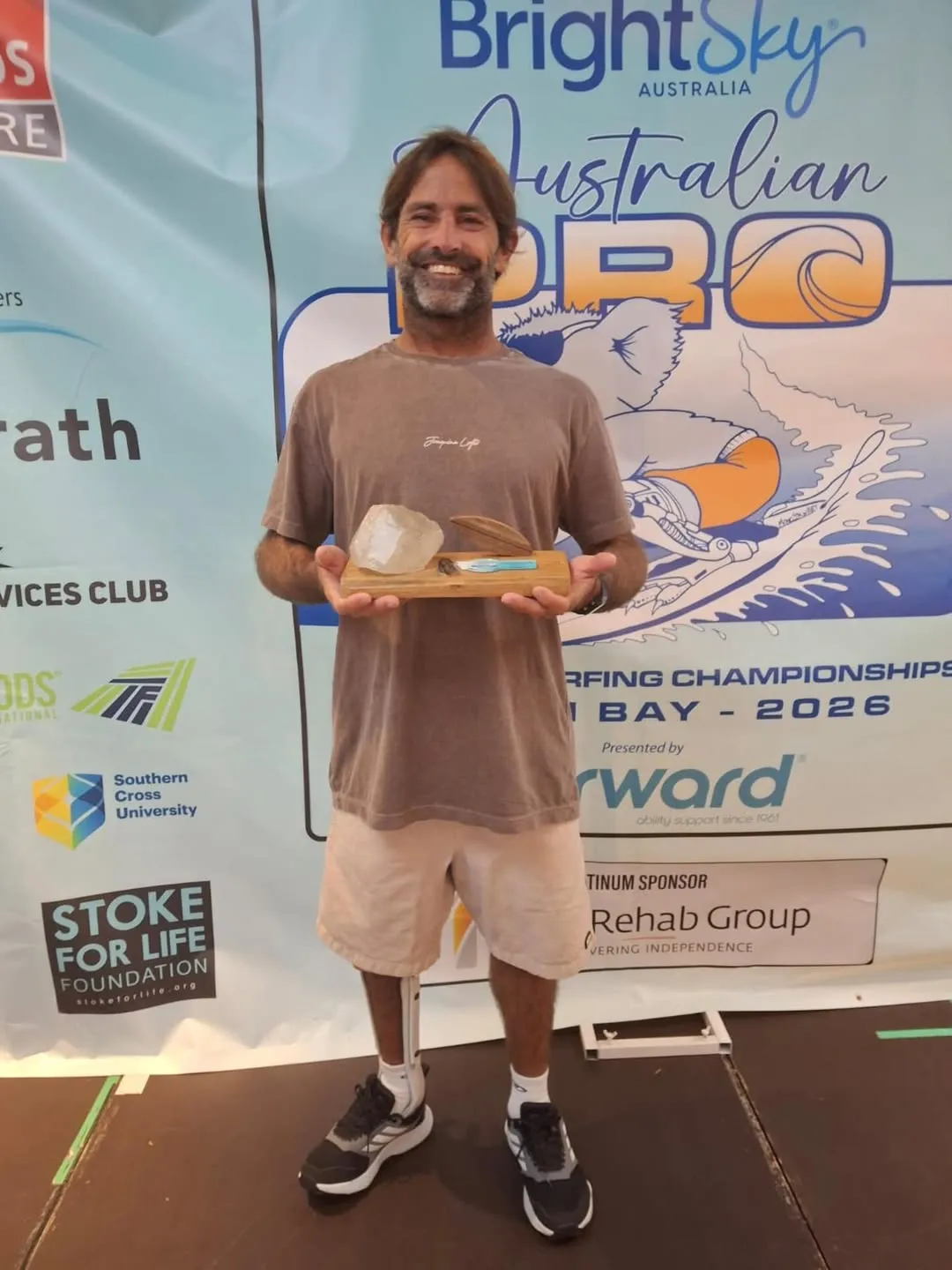 Parasurfista Luciano Nem, campeão do Australian Pro, em Byron Bay