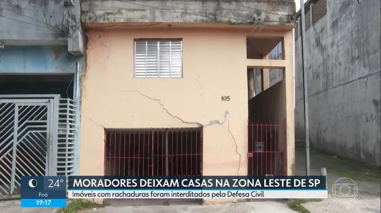 Risco de desabamento em São Mateus afeta famílias da Zona Leste