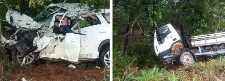 Resgate em acidente na MGC-135 com viaturas e bombeiros