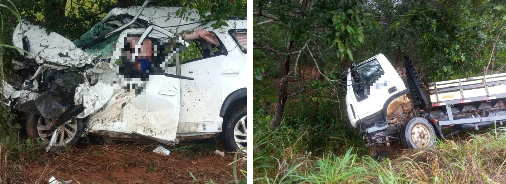 Resgate em acidente na MGC-135 com viaturas e bombeiros