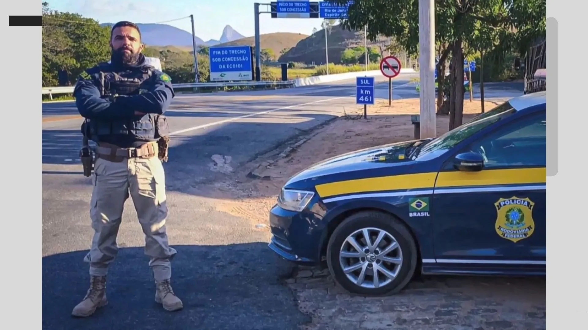 Emblemas da Guarda Municipal e da PRF, simbolizando o conflito no caso de Vitória.