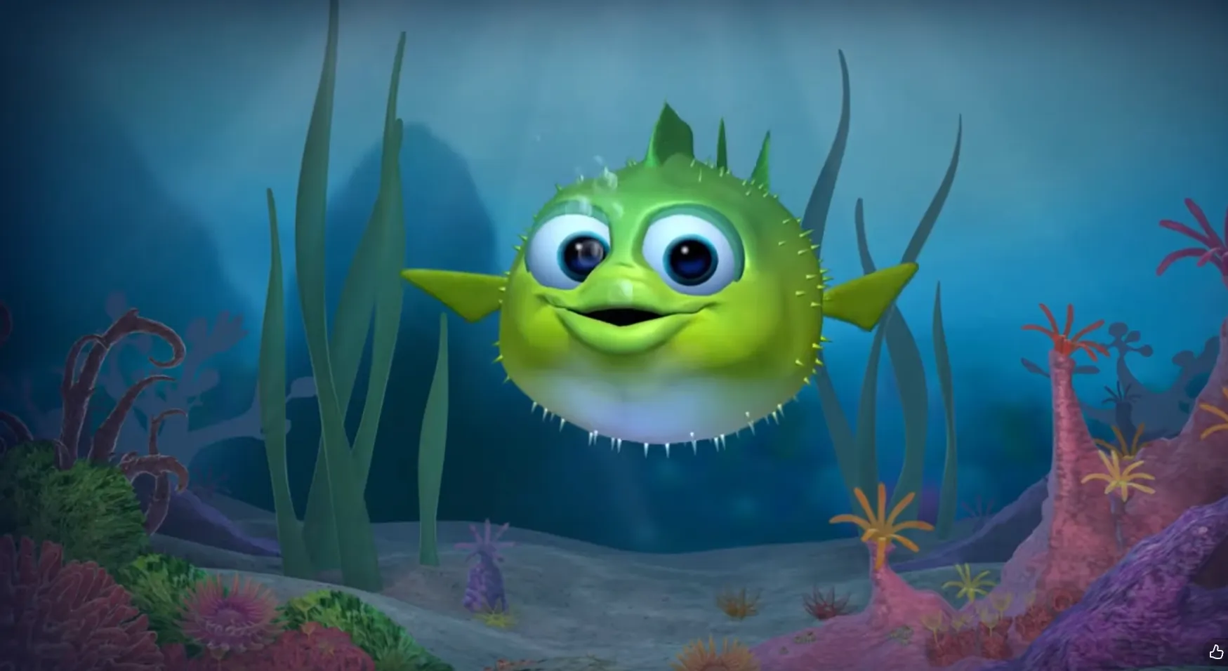 Ilustração de um peixinho em movimento, representando a técnica de respiração para ansiedade.