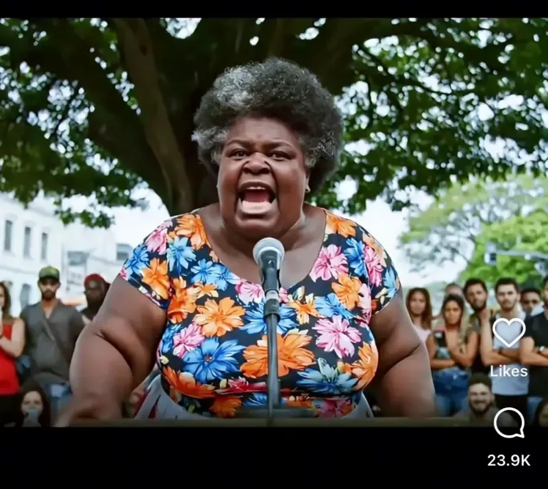 Personagem de IA Dona Maria criticando o governo em vídeo viral
