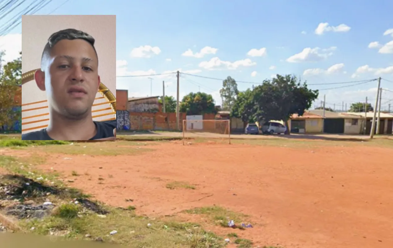 Cena de crime com viatura e faixa de isolamento em Bauru