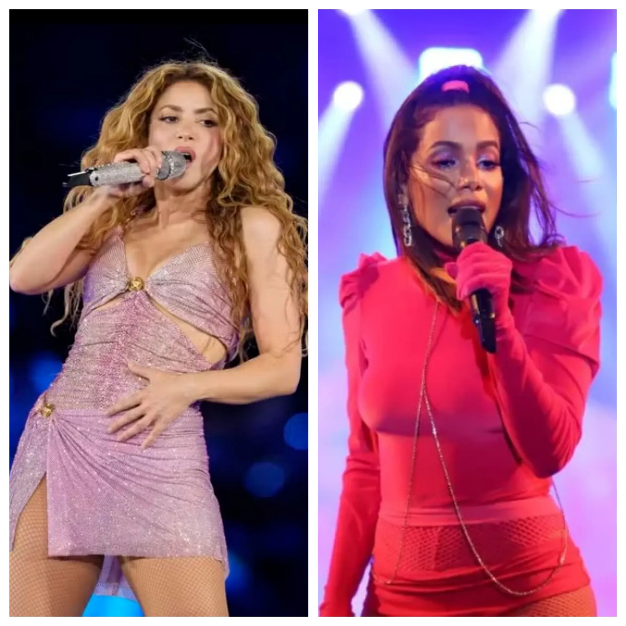 Anitta e Shakira cantando juntas na Praia de Copacabana