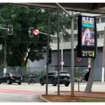 Vista da Avenida Berrini em São Paulo com céu nublado e clima ameno