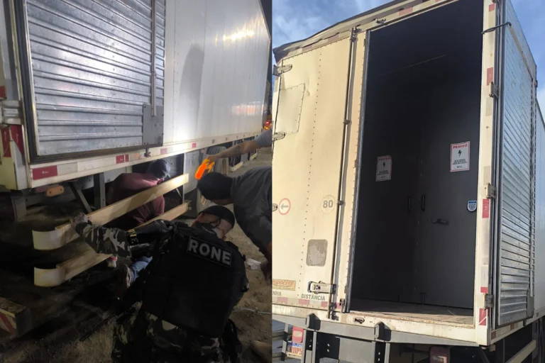 Carga de cigarros eletrônicos apreendida pela PM em caminhão no Paraná