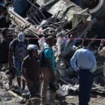 Destruição por ataque a bomba no Cauca, Colômbia