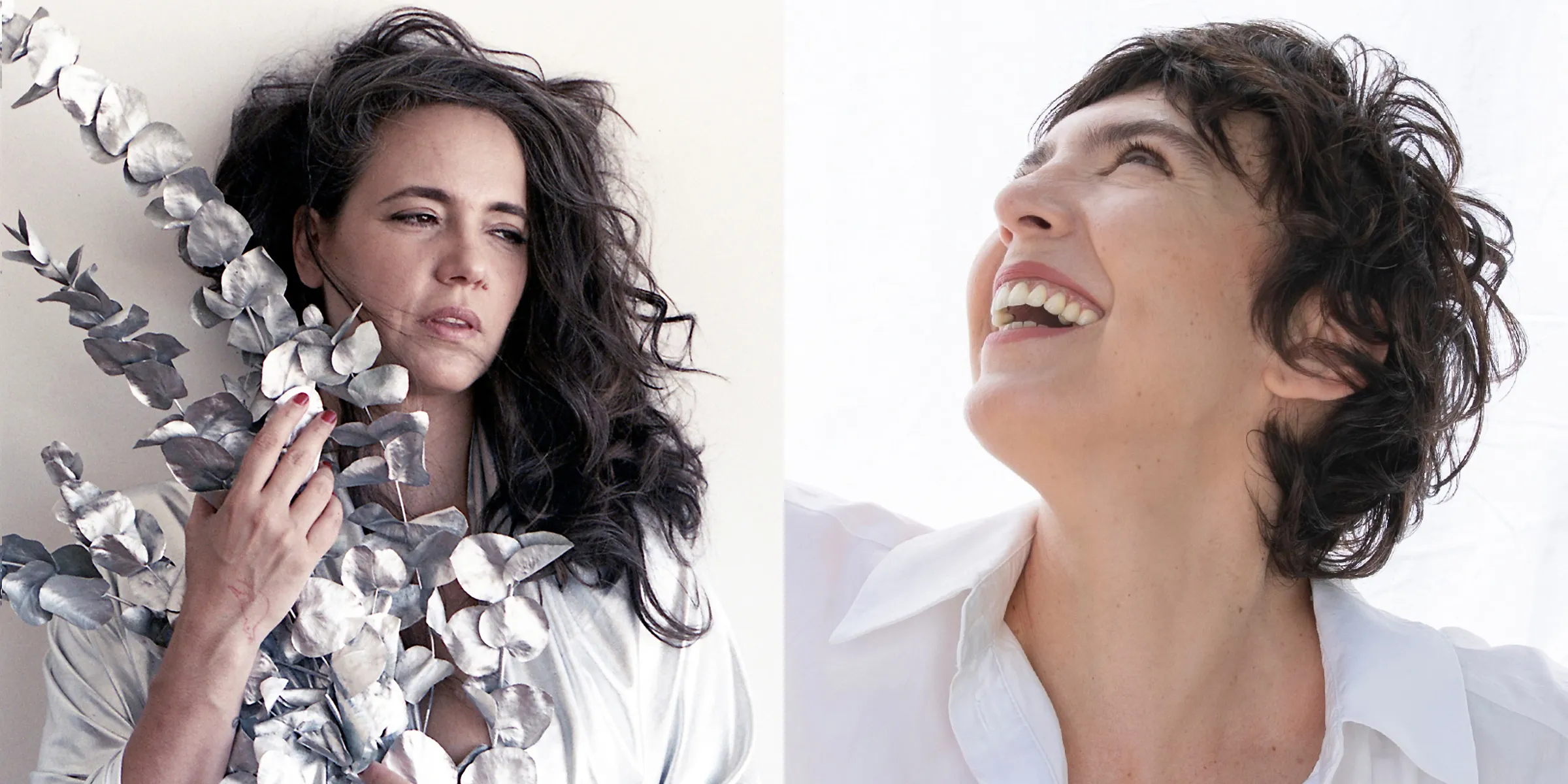 Tiê e Adriana Calcanhotto em estúdio, divulgando álbum