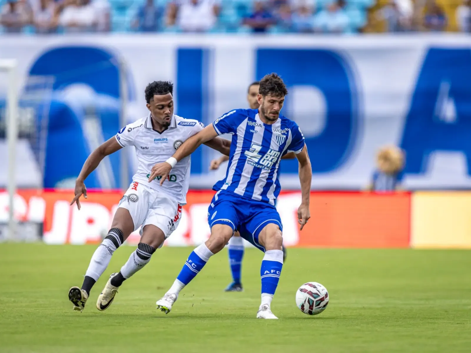 Jogadores do Avaí comemorando a solidez defensiva em partida da Série B.