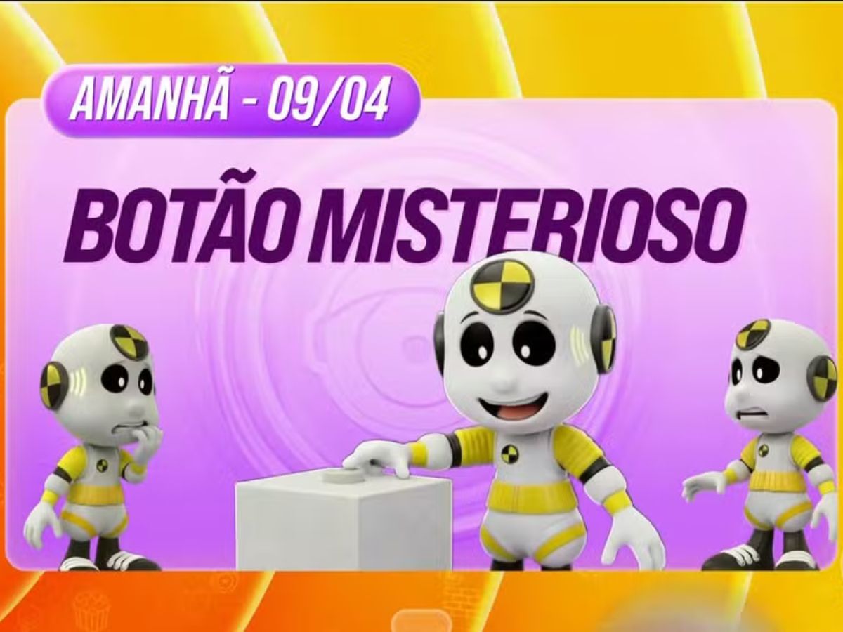 Botão Misterioso BBB26 no gramado da casa