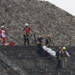 Pirâmides de Teotihuacán, México, incidente de tiroteio