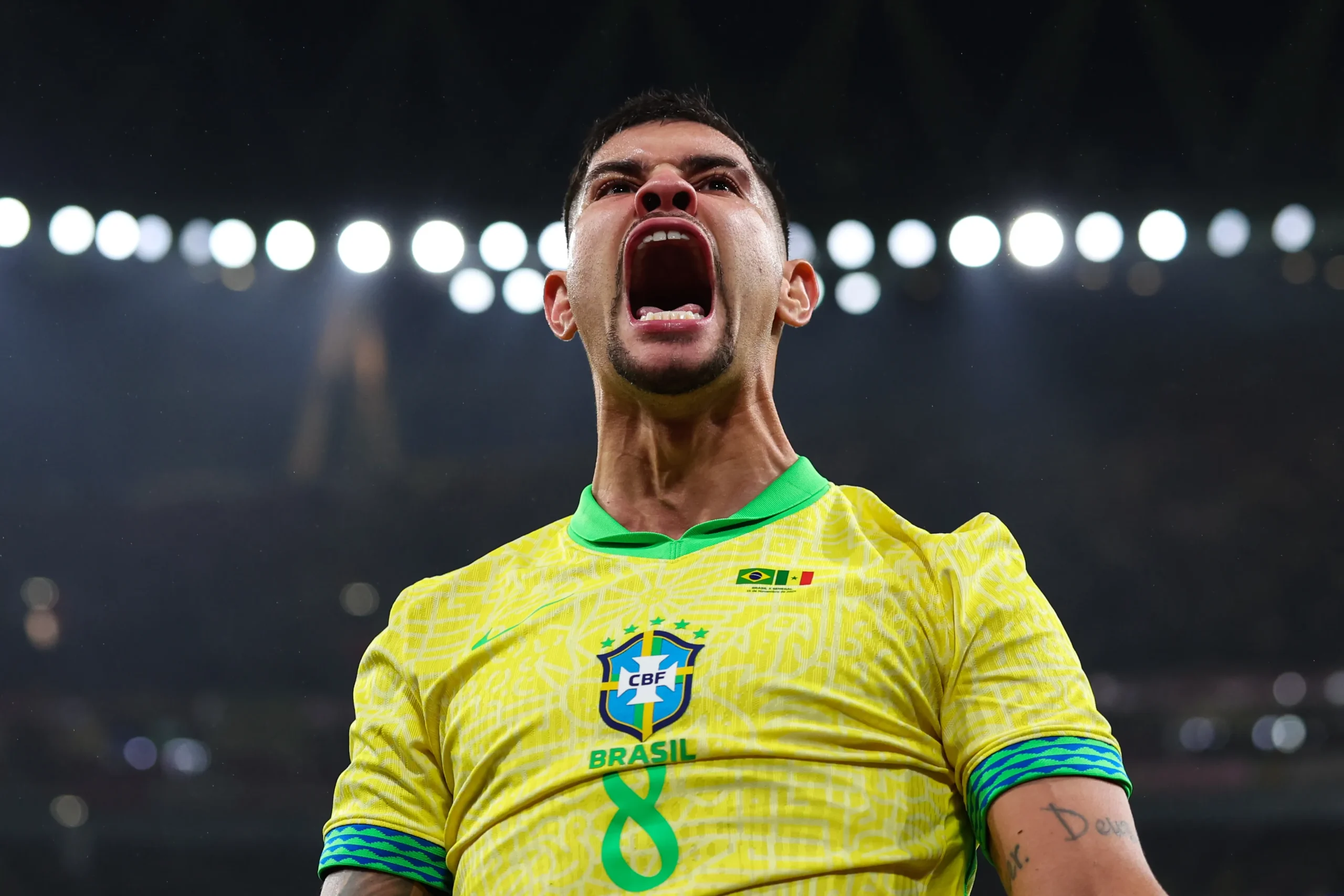 Bruno Guimarães Seleção Brasileira Copa do Mundo celebração