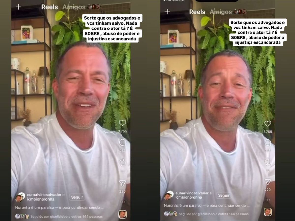 Carlinhos Maia protestando contra multa do ICMBio, com referência a Malvino Salvador em Fernando de Noronha.