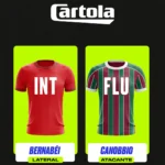 Homem analisando Dicas Cartola Rodada 12 em notebook, com informações de futebol e estatísticas de jogadores.