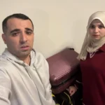 Família palestina com criança e gestante em aeroporto de São Paulo