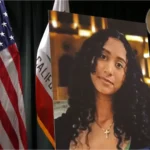 Cantor D4vd, David Burke, durante coletiva de imprensa sobre o caso de assassinato de Celeste Rivas Hernandez.