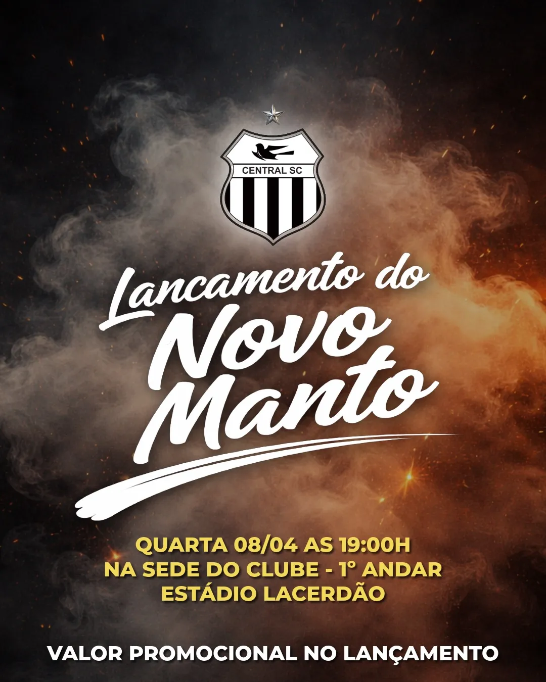 Novo uniforme Central 2026, lançamento camisa Patativa em evento