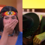 Marciele BBB26 reagindo a beijo de Jonas e Jordana na TV