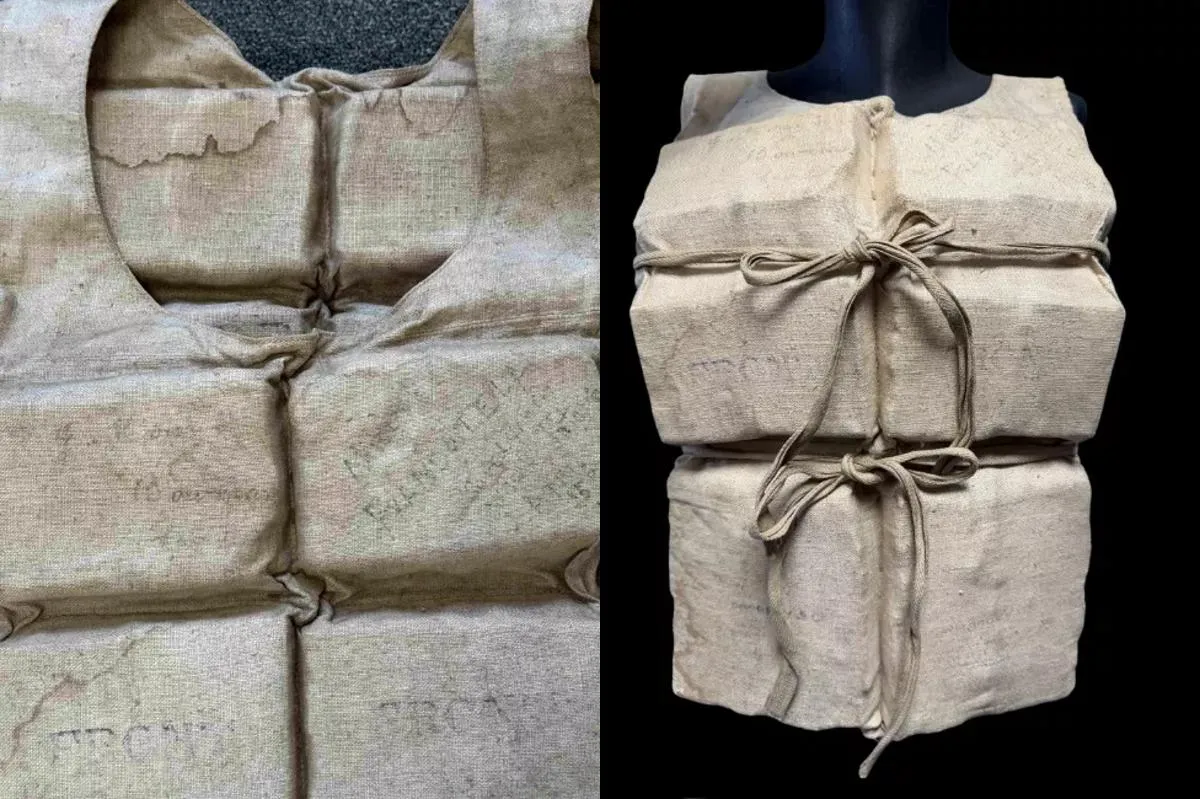 Colete salva-vidas original do Titanic de Laura Mabel Francatelli