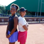 Naná Silva comemorando vitória na Billie Jean King Cup