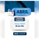 Comércio de rua com horário especial no feriado de 21 de abril, das 9h às 15h.