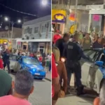 Pessoas assustadas se levantam de mesas de restaurante após tiros em Saquarema