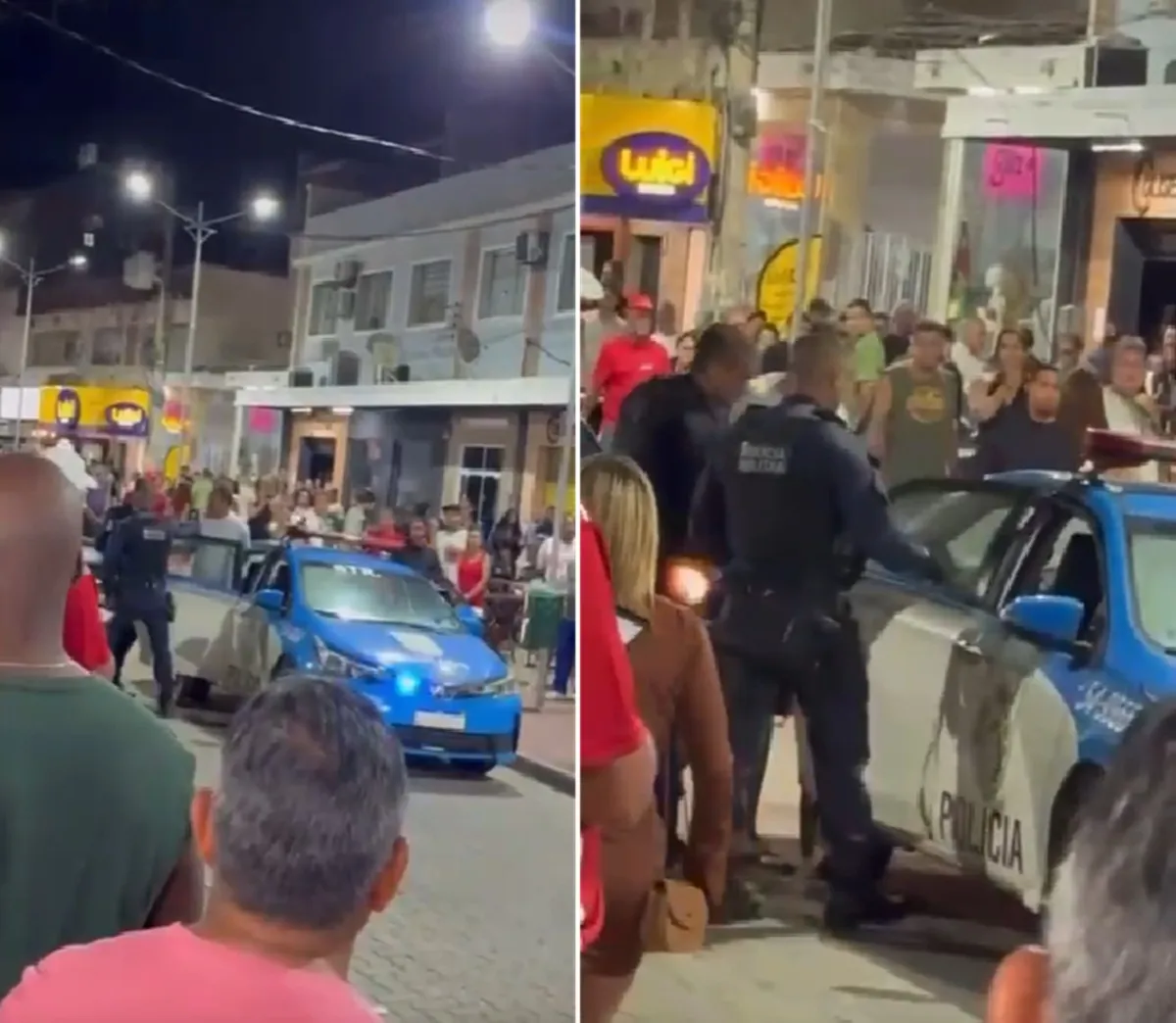 Pessoas assustadas se levantam de mesas de restaurante após tiros em Saquarema