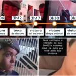 Viaturas policiais e ambulância em cena de ocorrência noturna na Zona Leste de São Paulo, durante investigação da morte de Thawanna Salmázio por policial militar.