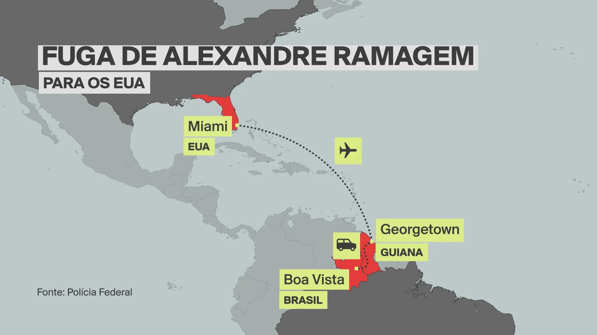 Delegado da Polícia Federal auxiliando na prisão de Alexandre Ramagem nos EUA.
