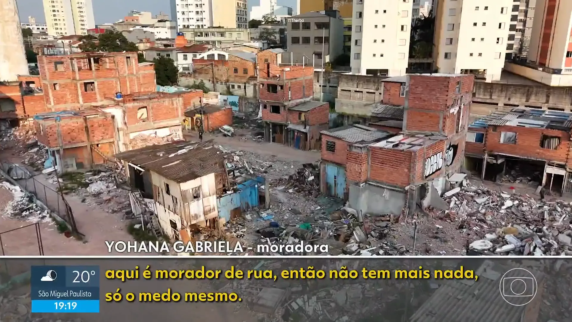 Favela do Moinho demolida, desocupação São Paulo, silo industrial, moradias vazias