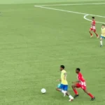 Time Brasil Sub-15 comemorando gol contra Santa Cruz-AC em amistoso