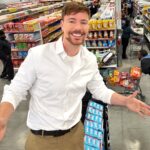 Funcionários da Beast Industries, empresa de MrBeast, em escritório moderno com documentos legais