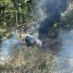 Explosão de carreta na Via Dutra em Barra Mansa com equipes de emergência