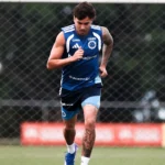 Jogadores do Cruzeiro em campo durante partida do Brasileirão
