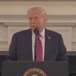 Donald Trump em pronunciamento sobre a trégua com o Irã
