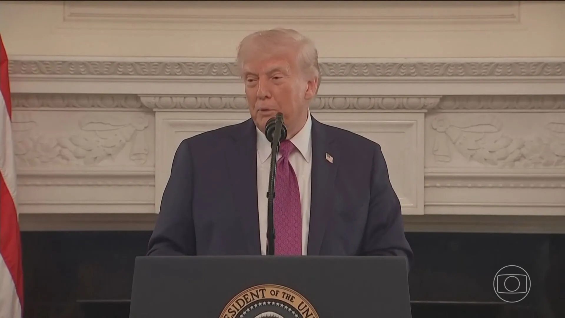 Donald Trump em pronunciamento sobre a trégua com o Irã