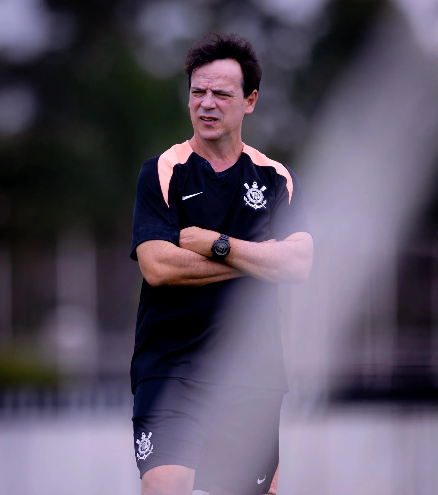 Fernando Diniz, técnico do Corinthians, durante partida da Libertadores